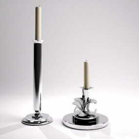 Model 3d Cahya Lilin lan Candlestick