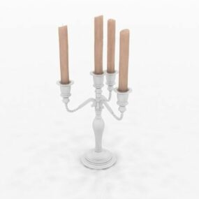 アンティークシルバー燭台3Dモデル