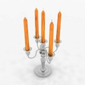 Silver Old Candlestick Holders 3d model