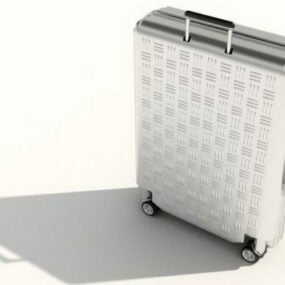 3д модель Серебряного модного чемодана для багажа