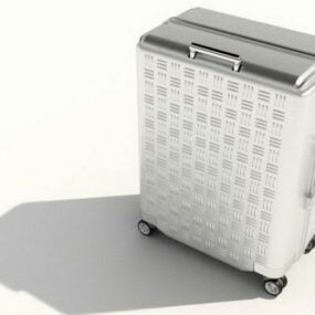Bolsa de equipaje con ruedas de moda plateada modelo 3d