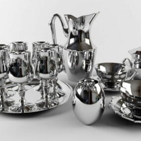 Kjøkken sølvtøy Servise 3d modell