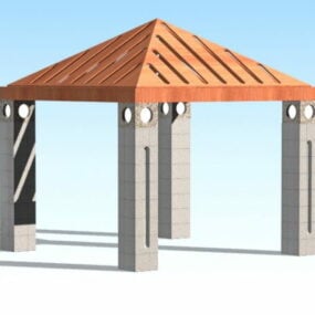 Eenvoudig Gazebo-paviljoen 3D-model