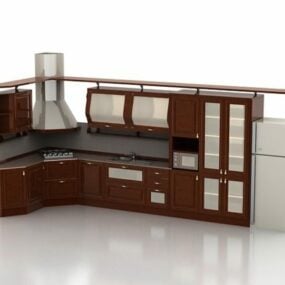 简单的家庭角落厨房3d模型