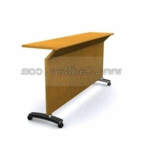 Wood Reception Desk 3d model