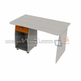 Simple Furniture Wood Computer Desk 3d model