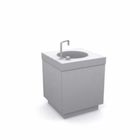 Sinki Kabinet Mangkuk Tunggal Untuk Dapur model 3d