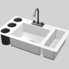 3D-модель домашньої кухонної мийки з однією чашею