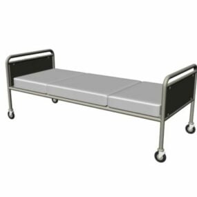 Einzelnes Krankenhausbett aus Metall, 3D-Modell