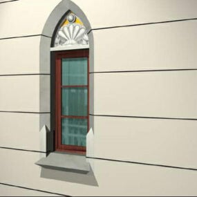 Edificio ventana dintel decorativo modelo 3d