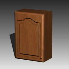 Single Wooden Kitchen Cabinet 3d model