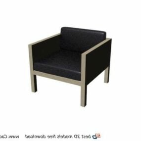 3d модель одномісного дерев'яного дивана-крісла