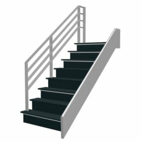Construcción de una sola escalera recta modelo 3d