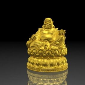 Model 3d Patung Buddha Tertawa Duduk
