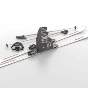 スポーツスキーセット機器3Dモデル