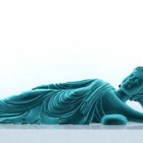 Asian Sleepy Buddha Sculpture 3d model