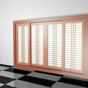 Wood Sliding Door Room Partitions 3d model