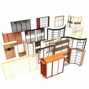 3D model kolekce posuvných skleněných dveří
