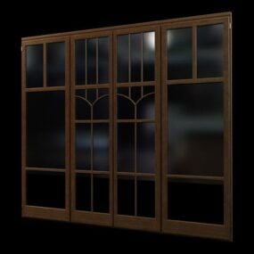 Home Design Glass Partition Door 3d model