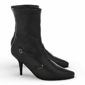Mode Slim Heel Boots 3d-modell
