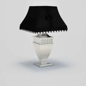 Hotel Table Lamp With Black Shades 3d model