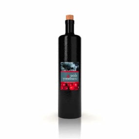 Cranberry Wine Bottle 3d model