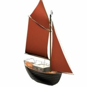 Modello 3d della barca a vela Sloop per moto d'acqua