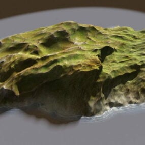 小さな不毛の島のシーン 3D モデル