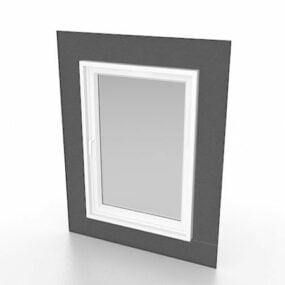 Kleines Aluminium-Badezimmerfenster 3D-Modell