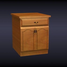 3д модель небольшого деревянного шкафа для кухни