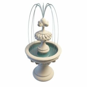 Невеликий садовий кам'яний фонтан 3d модель