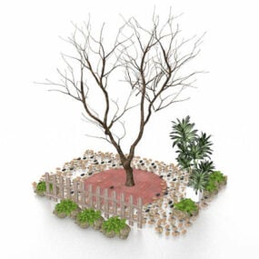 Malý zahradní květináč Dekorace 3D model