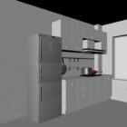 Lowpoly Pienen kodin keittiön suunnittelu
