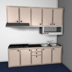 Small Modern Simple Kitchen Design 3d model