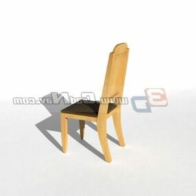Small Wooden Leather Wooden Chair 3d model