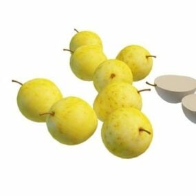 อาหารผลไม้สีเหลืองโมเดล 3 มิติ