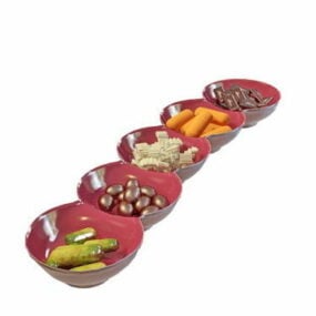 Food Fruit Snacks Platter 3d model