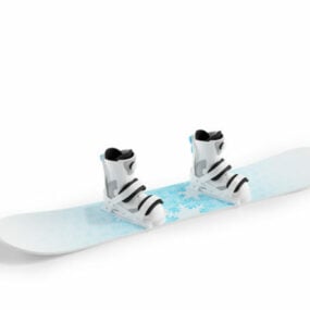 Snowboard Sport With Binding Boots 3d model