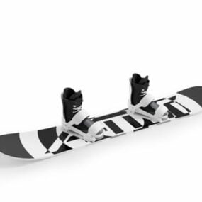 Boots And Snowboard 3d model