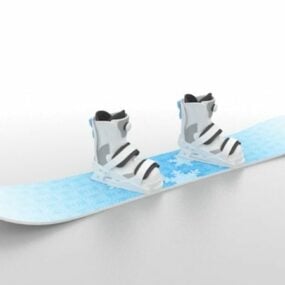 Snowboard con stivali modello 3d