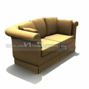 Móveis de sofá de couro para sala de leitura modelo 3d