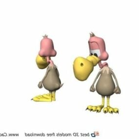 Jouet d'oiseau de dessin animé doux modèle 3D
