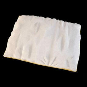 White Soft Pillow Cushion 3d model