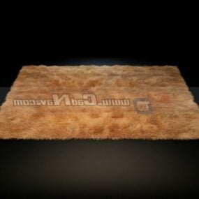 Soft Shaggy Wool Rug Furniture 3d-modell