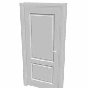 Modelo 3d de puerta empotrada de madera blanca