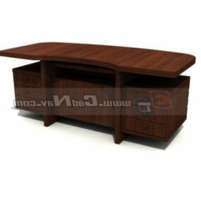 Dřevěný výkonný stůl 3D model