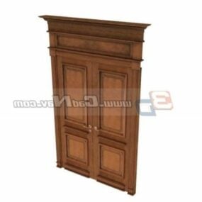 Solid Wood Design Exterior Door 3d model
