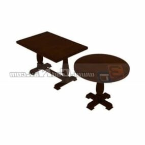 家具实木边桌3d模型
