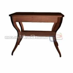 Solid Wood Classic Antique End Table 3d model