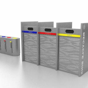 City Sorted Recycling Bins 3d model